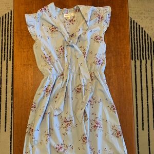 Monteau baby-blue floral dress